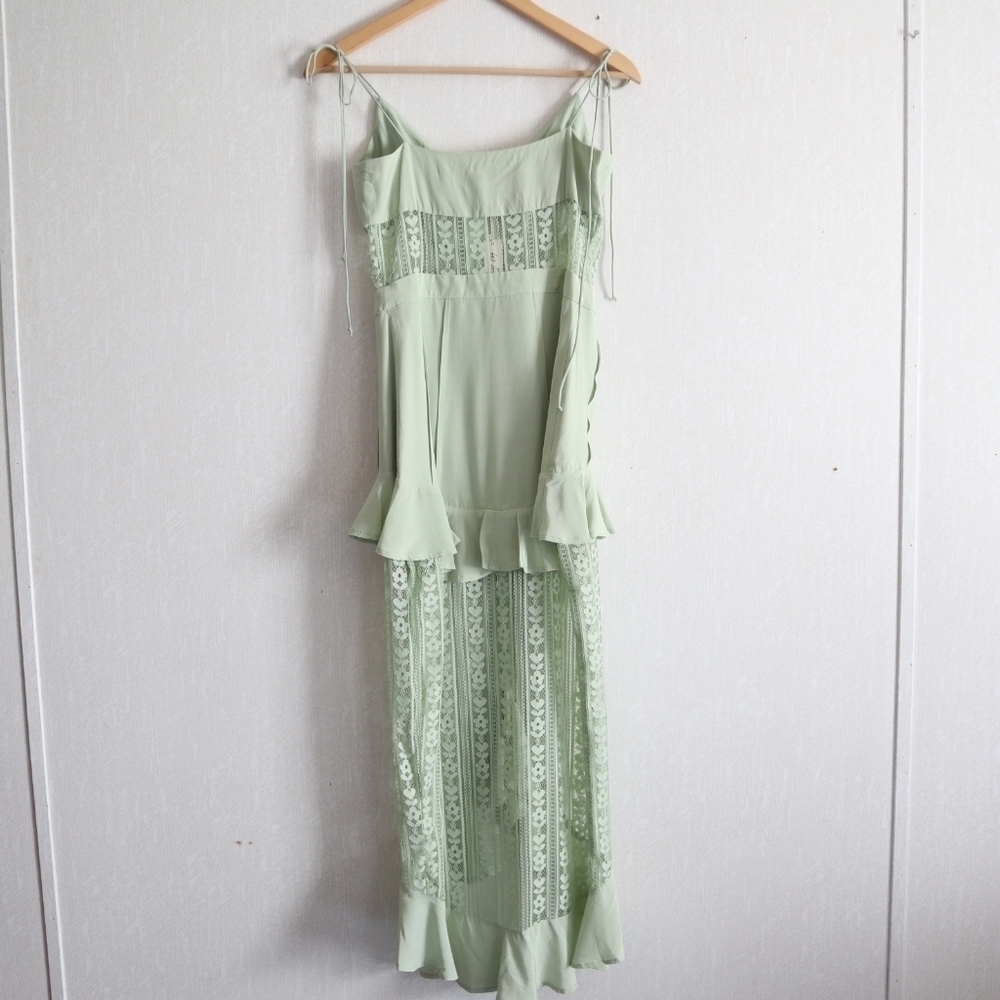 NWT FOR LOVE & LEMONS MINT GREEN LOVEBIRD LACE MIDI DRESS FAIRYCORE - Picture 11 of 15